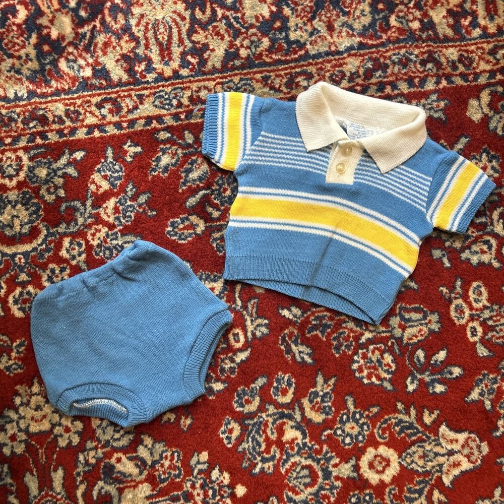 Vintage Toddle Time JC Penney Dress Baby Toddler Size 1 or 12 Months Blue Lace